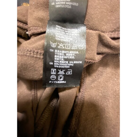 Brown Stretch Slim Fit Pants Leggings Soft Ultra Suede Medium Sexy Classic Y2K - Picture 6 of 6